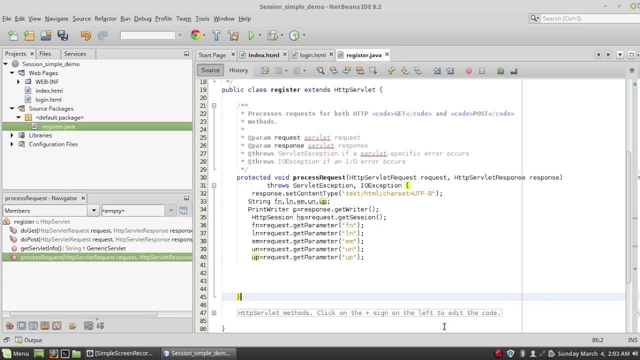 Simple and Basic Servlet  Session Basic Demo