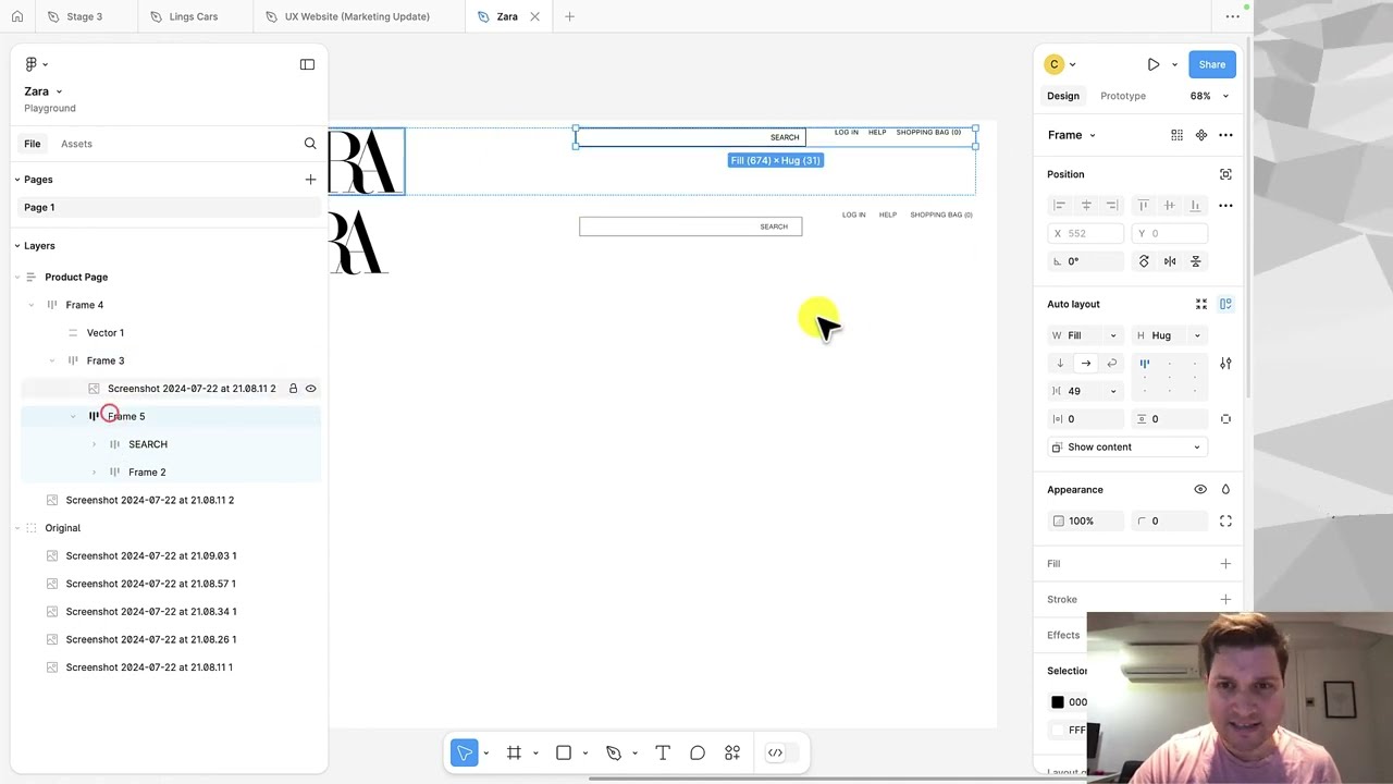Improving Zara's Usability | Part 1 (recreating the existing website using Figma)