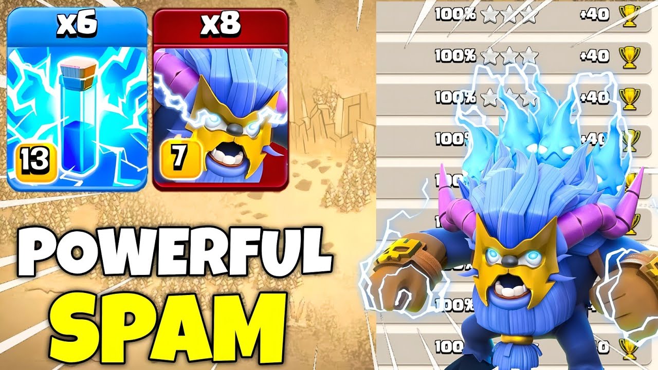 8x Super Yeti + 6x Zap Spell | TH18 Attack Strategy in Clash of Clans