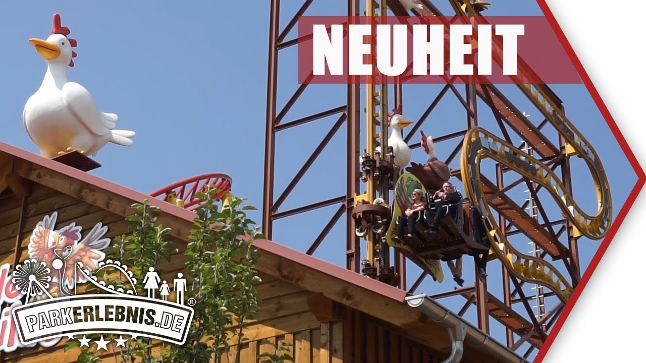 Wilde Hilde Roller Coaster - Schwabenpark Achterbahn-Neuheit 2019 - Fahrt, Wartebereich & Musik