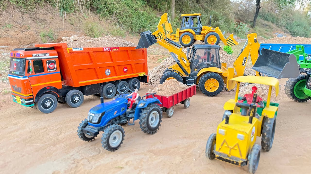 Jcb 5cx backhoe loading mud  Tata truck 2518 and Tata Tipper Truck | jcb video 