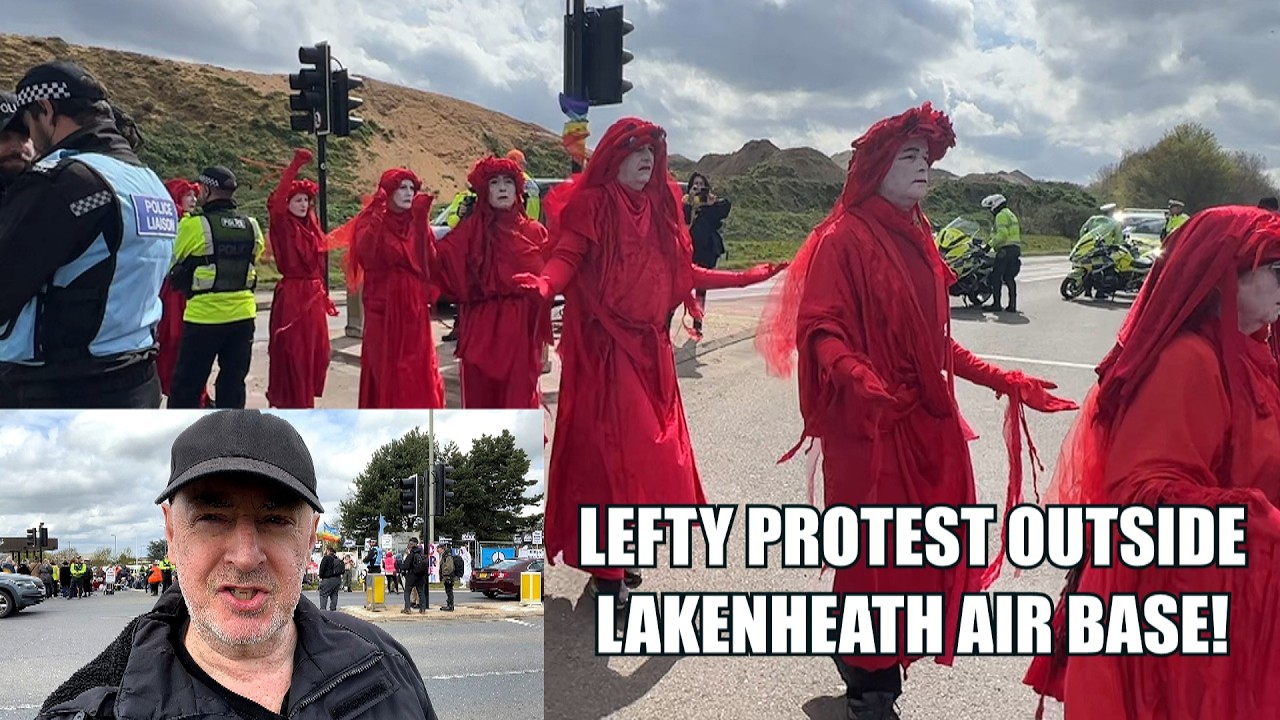 Lefty Protest Outside Lakenheath Air Base! I Support Trump! Do You?