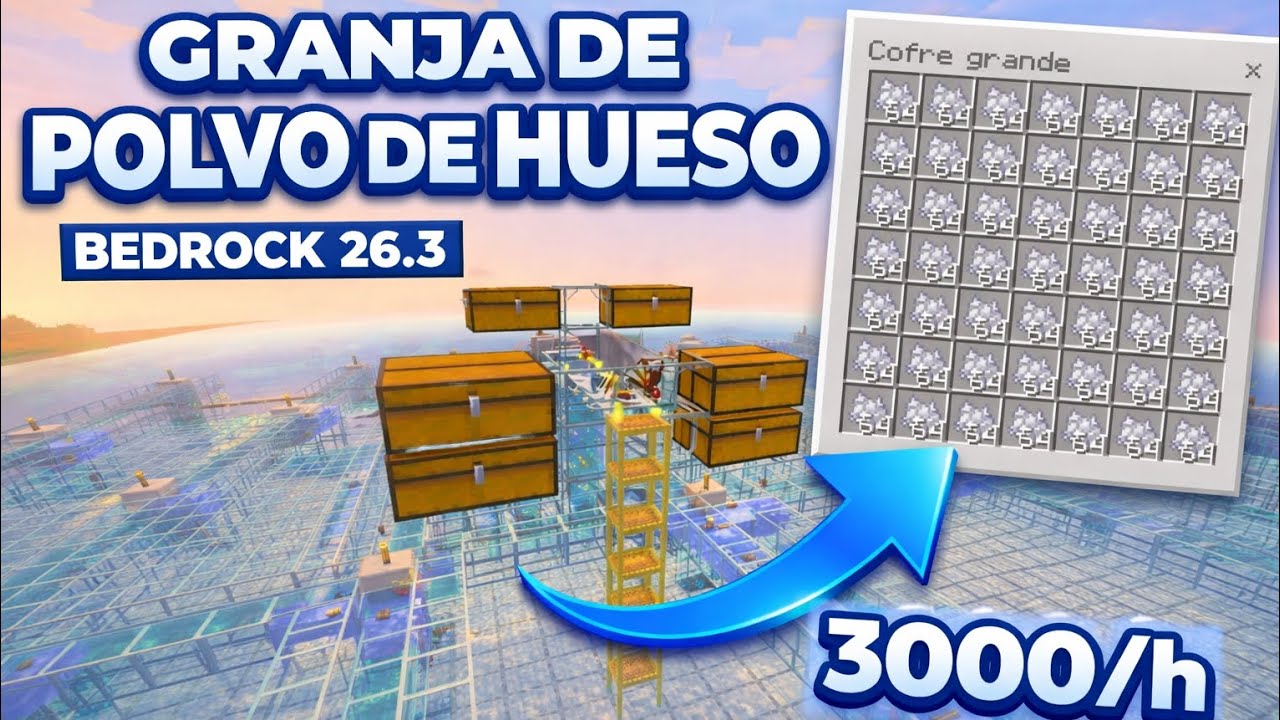 Granja MASIVA de Polvo de Hueso para minecraft bedrock 26.3 | Pambaso_hz