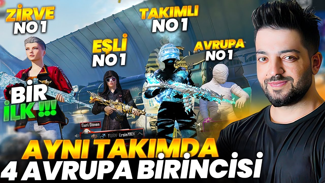 4 AVRUPA 1.Sİ AYNI OYUNDA OLURSA !! PUBGM DE BİR İLK 4 ERSİN YEKİN AYNI TAKIMDA PUBG MOBİLE