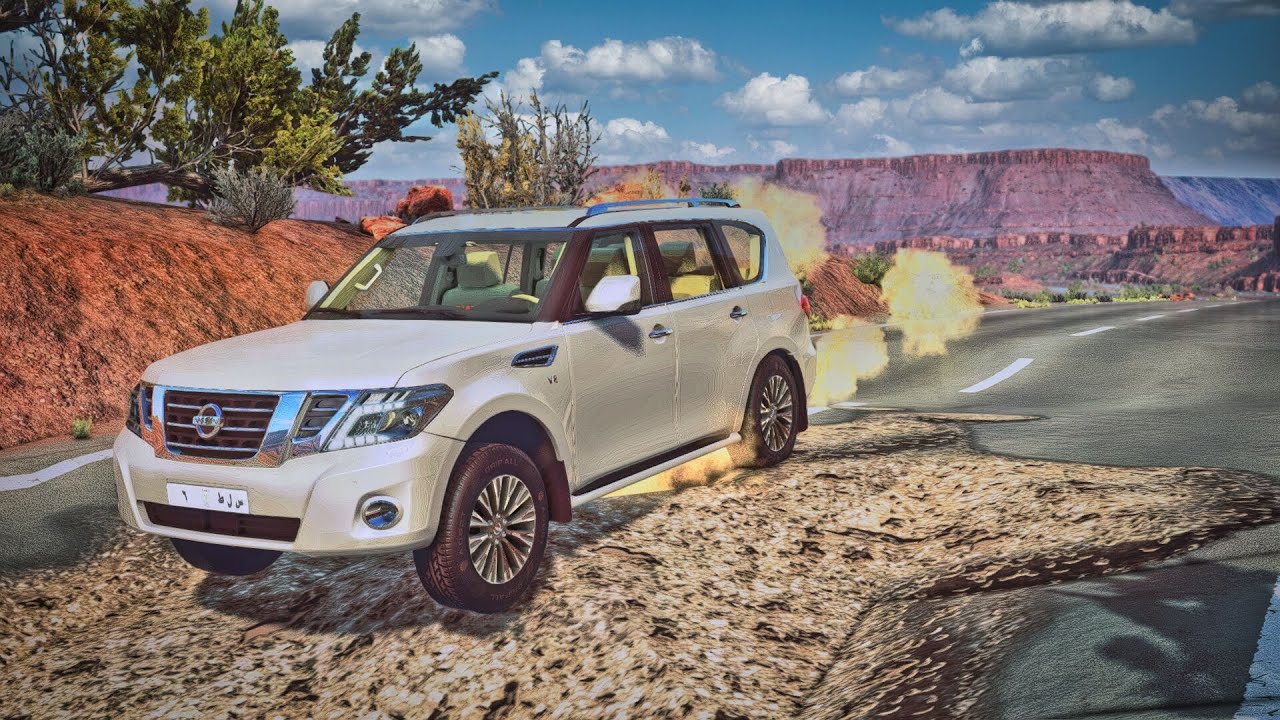 محاكي الحوادث - تحدي شارع الحفر⛔🔥4# cars vs  potholes BeamNG Drive