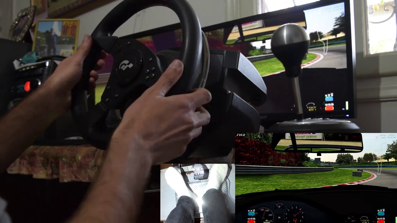 Drifting on LFS with my new T500RS (+footcam)