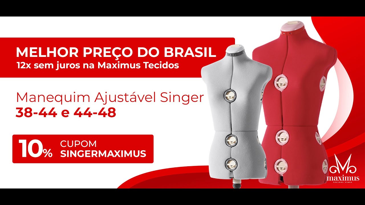 Manequim de Costura Ajust&aacute;vel Singer | Compre na Maximus Tecidos pelo Melhor Pre&ccedil;o