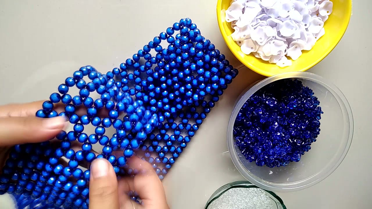 Tutorial singkat 5 menit merangkai manik-manik menjadi Keranjang aqua isi 16 untuk lebaran