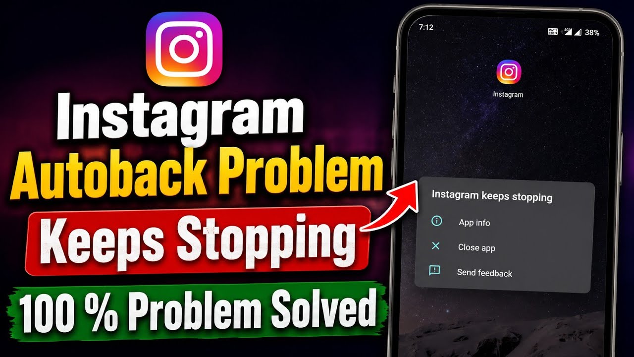 Fix Instagram Auto Back Problem Today | Fix Instagram Keeps Stopping Problem | Insta Not Working