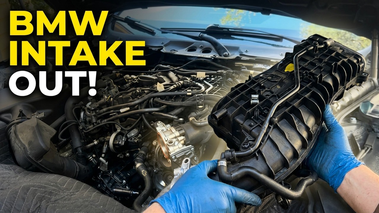 Removing BMW 430i intake manifold.