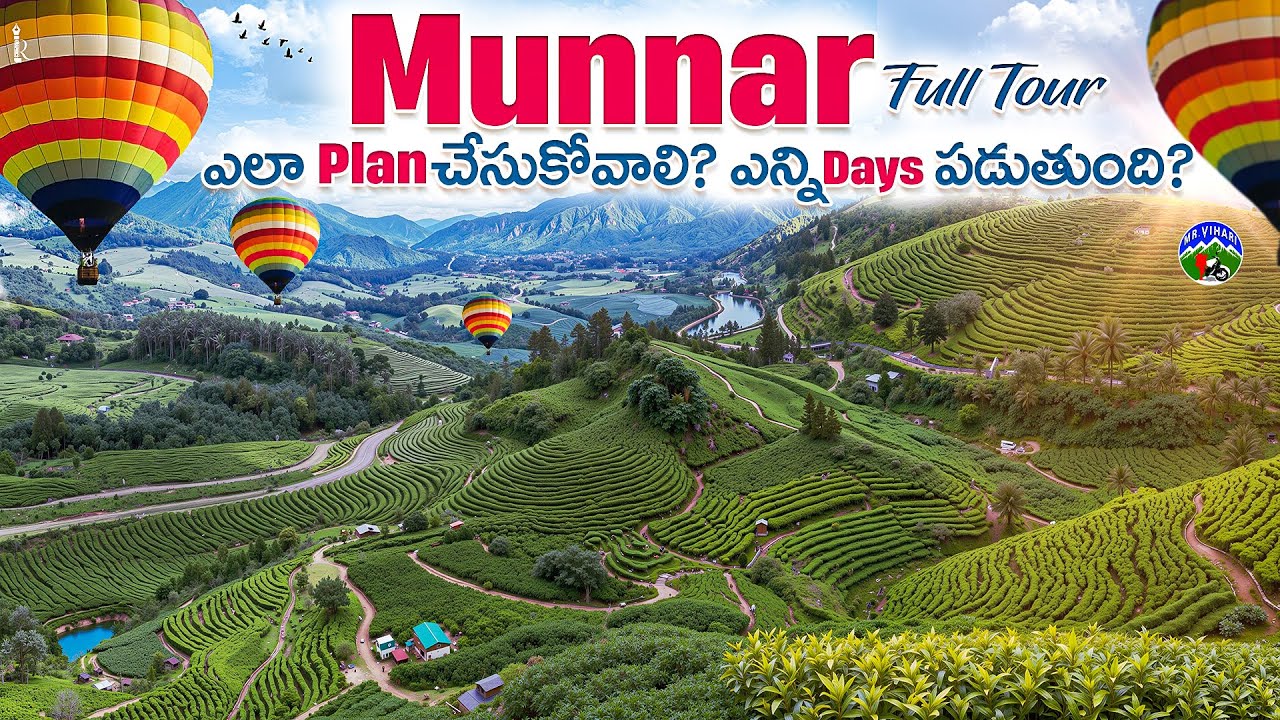 Munnar complete tour in telugu | munnar travel guide | munnar 2 days tour plan | drone view |