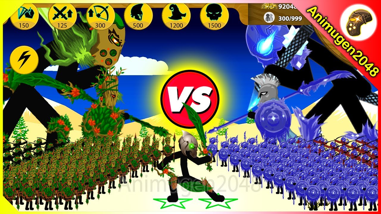 STICK FIGURE DINO GRIFFON LEAF VS FINAL BOSS FROZEN, SPEAROS | Stick War Legacy Mod | Animugen2048