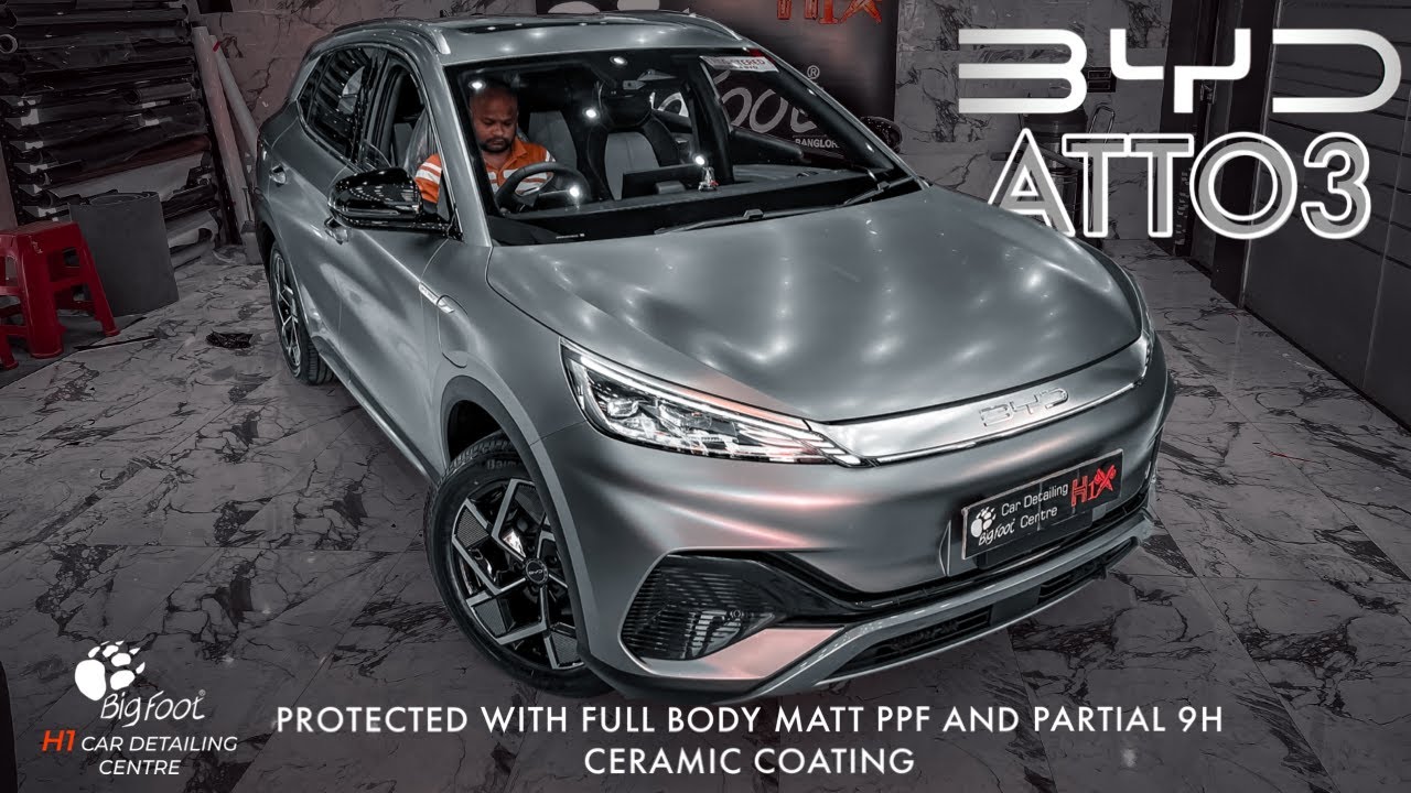 World’s First Matte PPF Installation on BYD ATTO 3 | Affordable TPU based Paint Protection Film