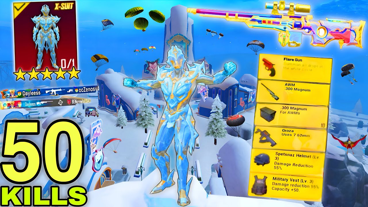 50 Solo KILLS!!😱 MY NEW SEASON BEST GAMEPLAY🔥GLACIAR X-Suit😍 PUBG Mobile