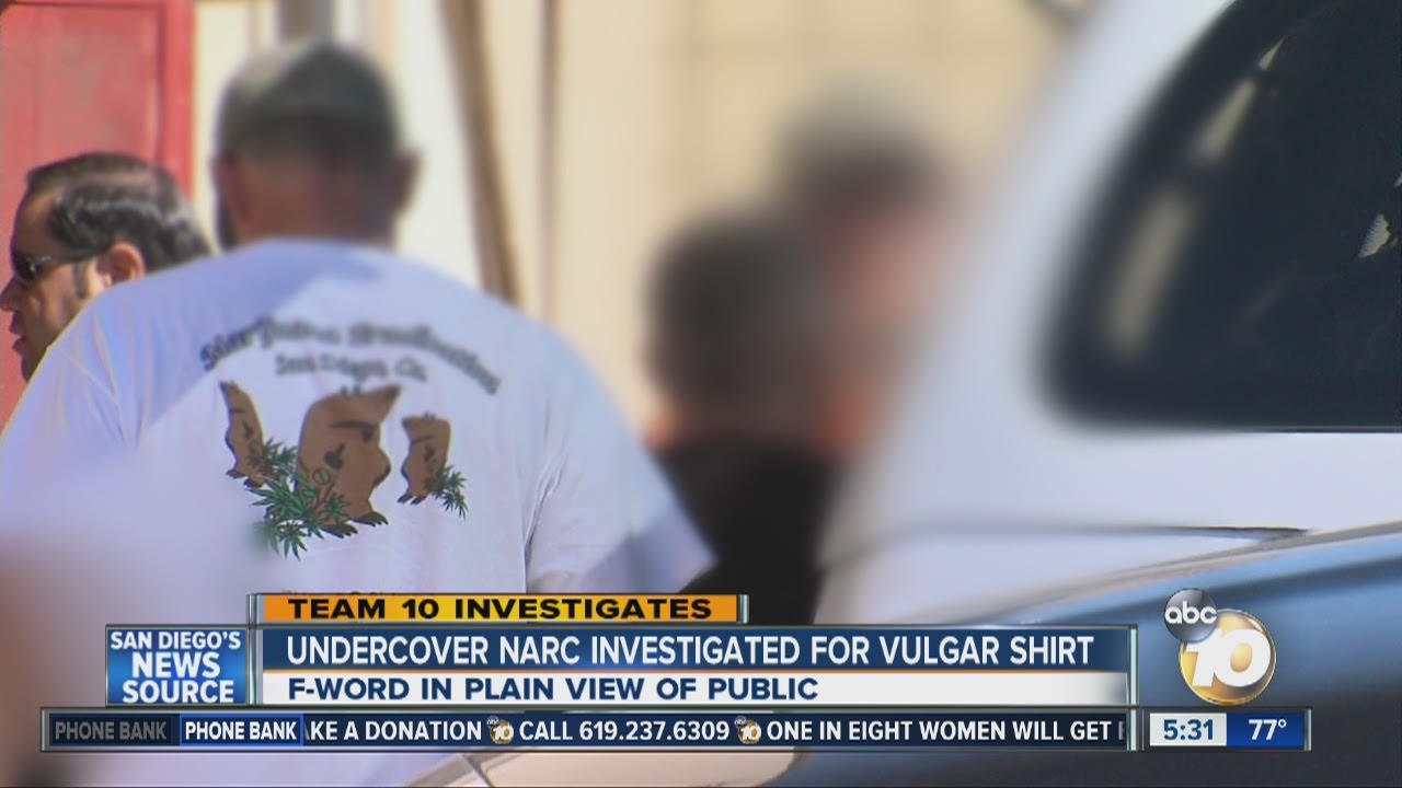 Narcotics agent investigated over vulgar T-shirt