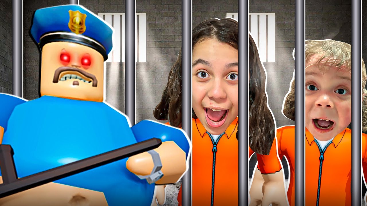 SARAH E ELOAH TENTARAM ESCAPAR DO POLICIAL - Barry's Prison Run ! Roblox