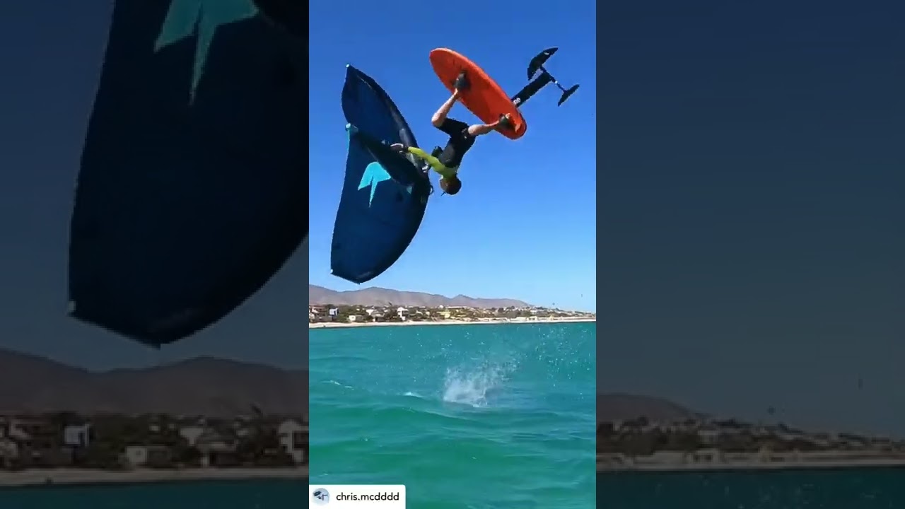 Wing surfer backflip! #wingsurfing #awesomevideo