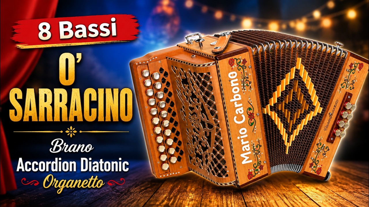8 Bassi  - O' SARRACINO - Brano - Accordion Diatonic - Organetto