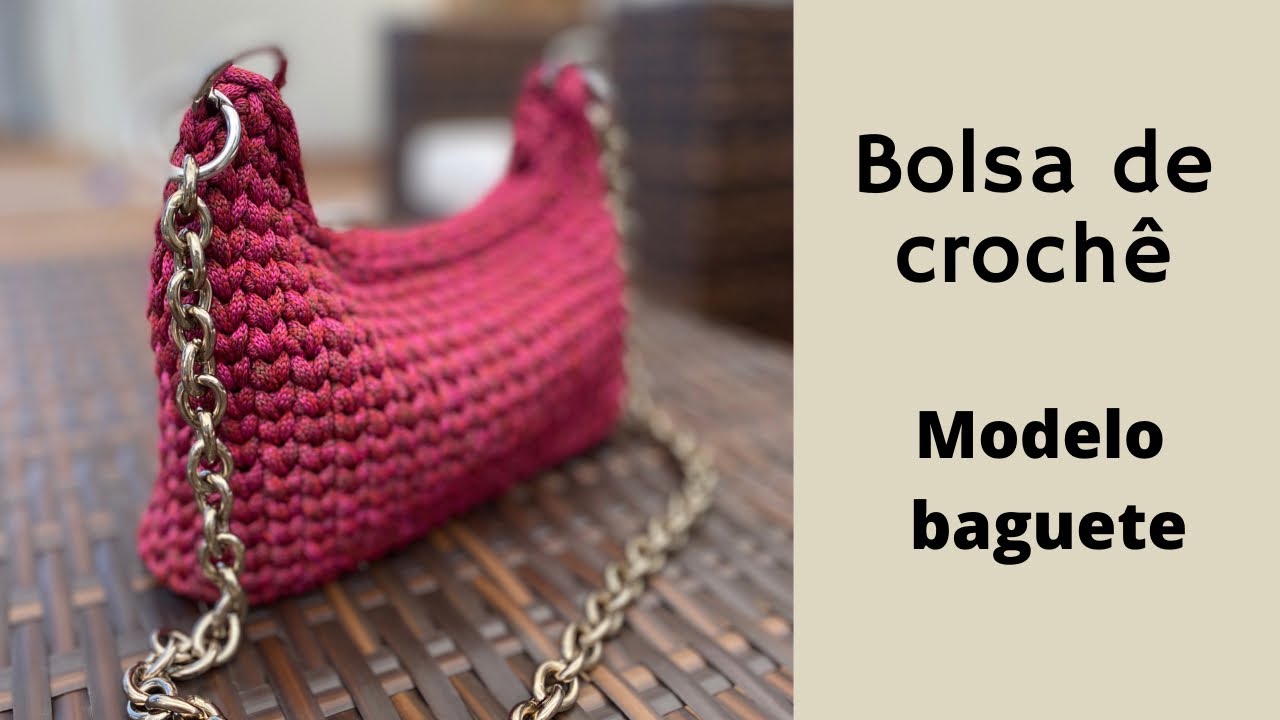 Bolsa de crochê - modelo baguete