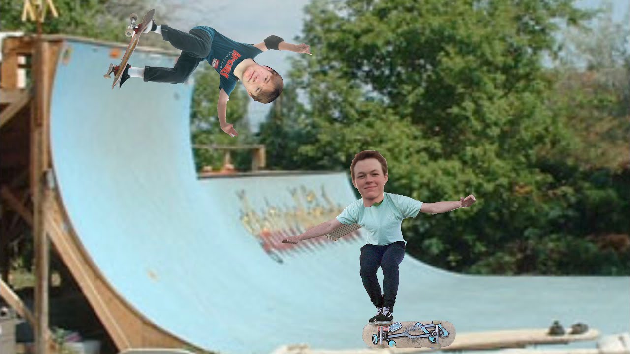 Two skaters battle royale a front rock on oververt???