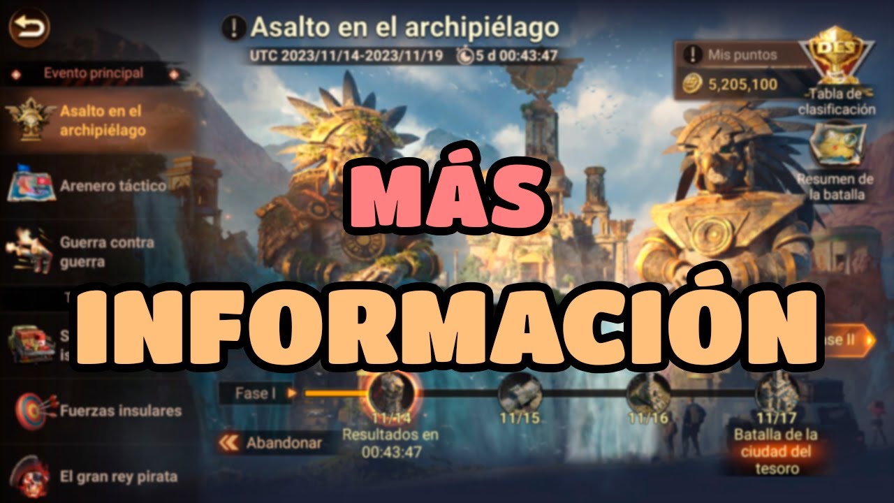 NUEVA INFORMACIÓN del evento ASALTO AL ARCHIPIÉLAGO - DOOMSDAY LAST SURVIVOR en español