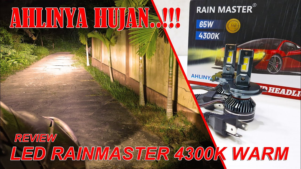 Review LED H4 Rainmaster 4300K Warm 65W
