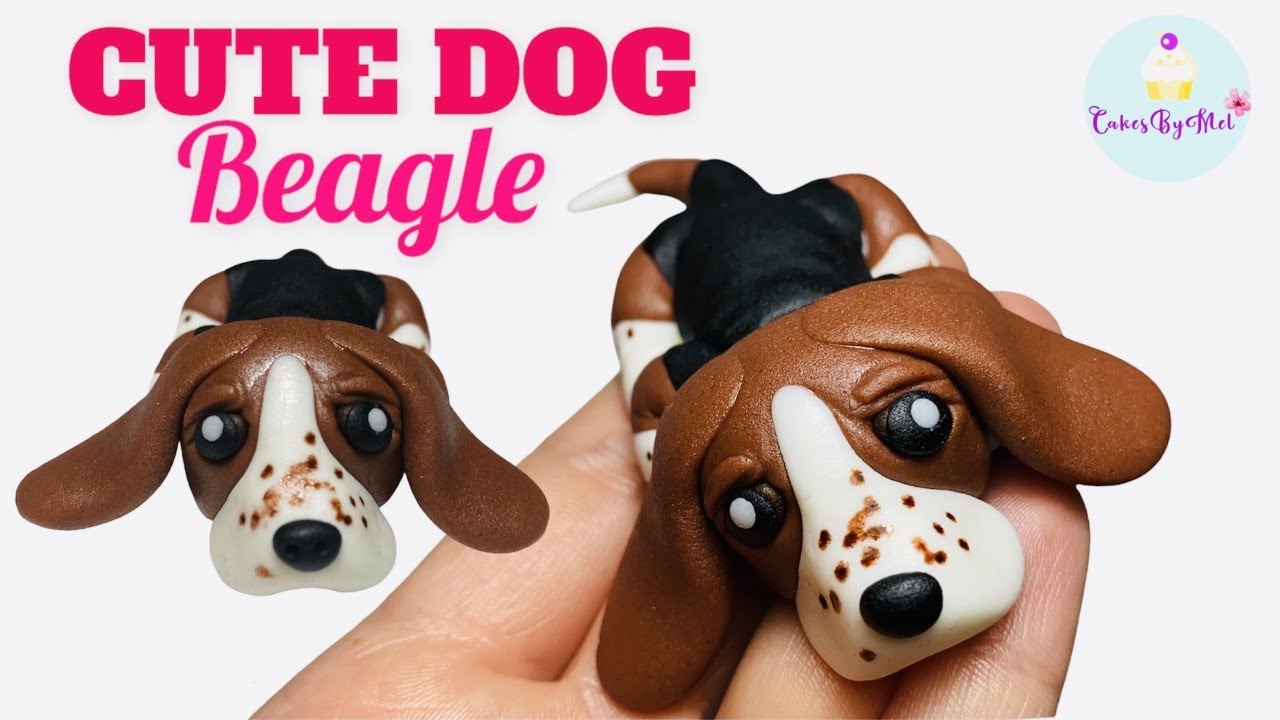 How to make a Cute Fondant Beagle Dog Cake Topper -  Easy Beagle Dog Cake Topper Tutorial