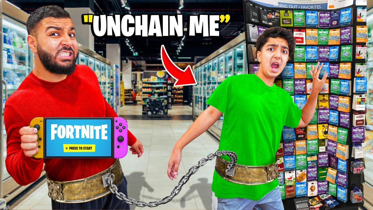 I Chained Myself To My Little Brother For 24 Hours While Playing Fortnite *bad idea*