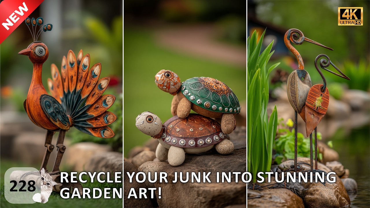🌿 Stunning Garden Sculptures from Recycled Materials: Transform Your Outdoor Art ✨