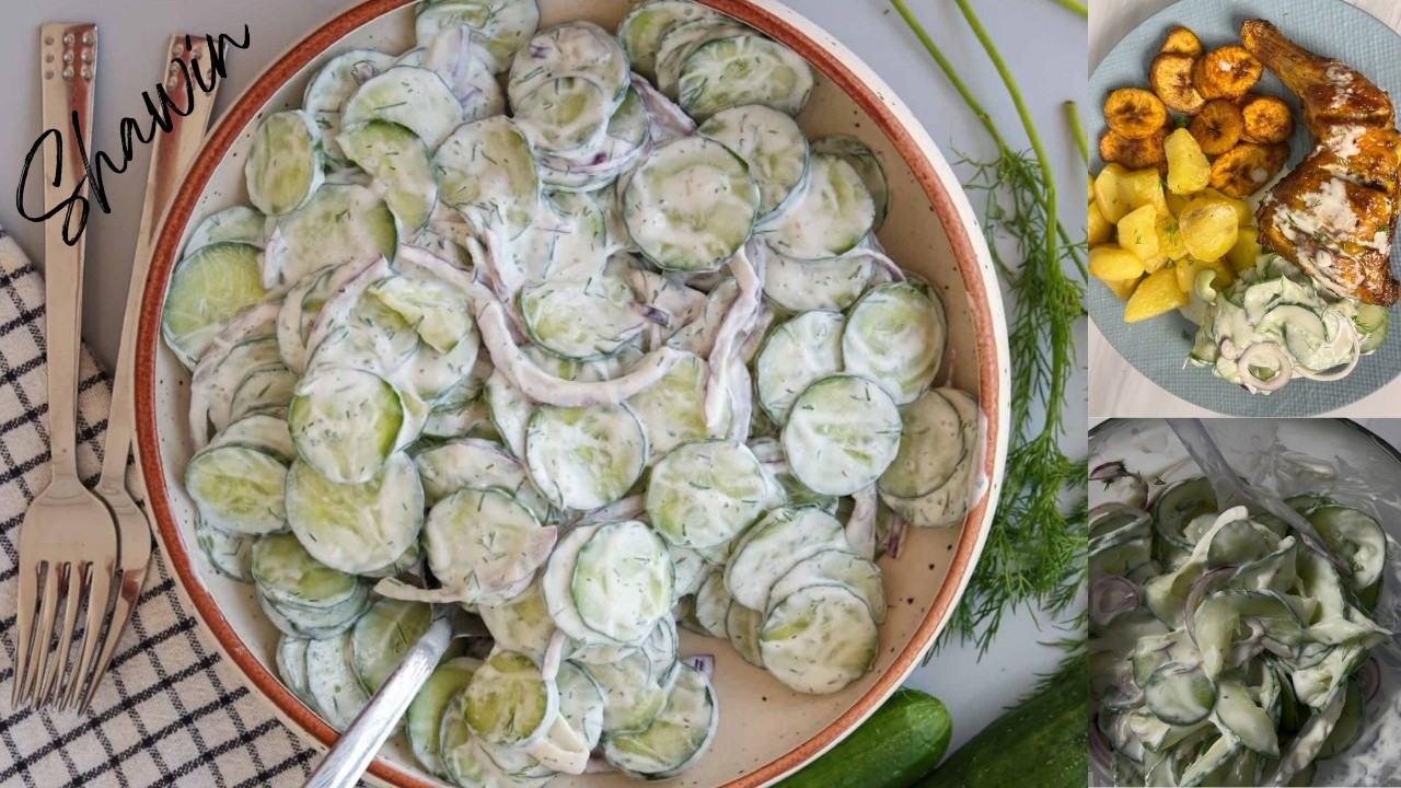 💥 Salade crémeuse de concombres💥 #saladrecipe
