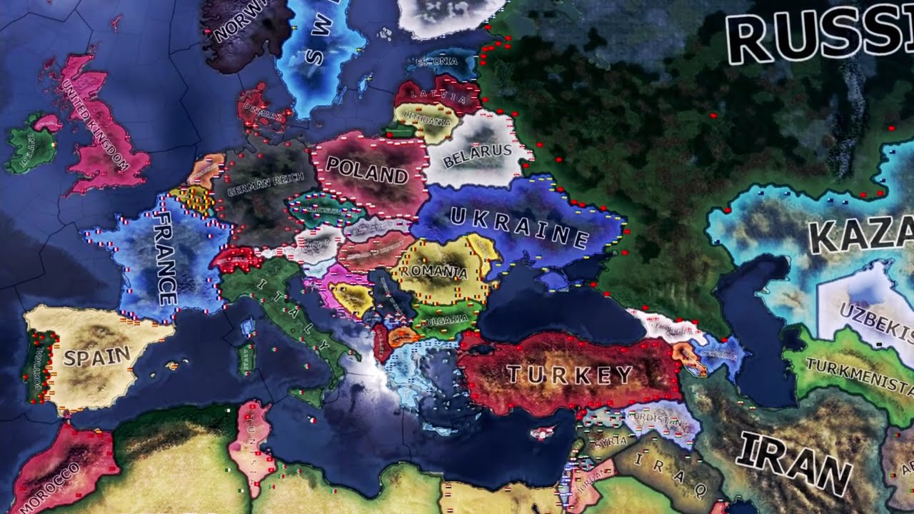 WW2 but with Modern Borders | Hoi4 Timelapse