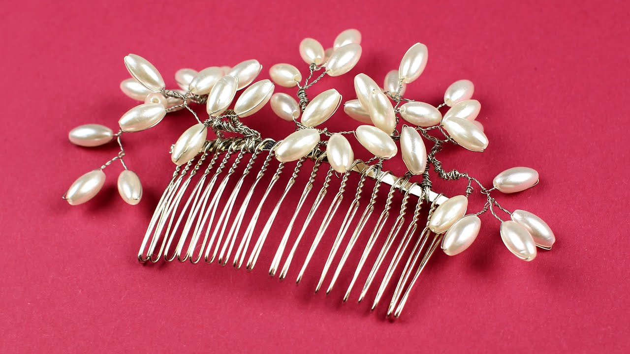 DIY Pearl Beaded Hair Comb