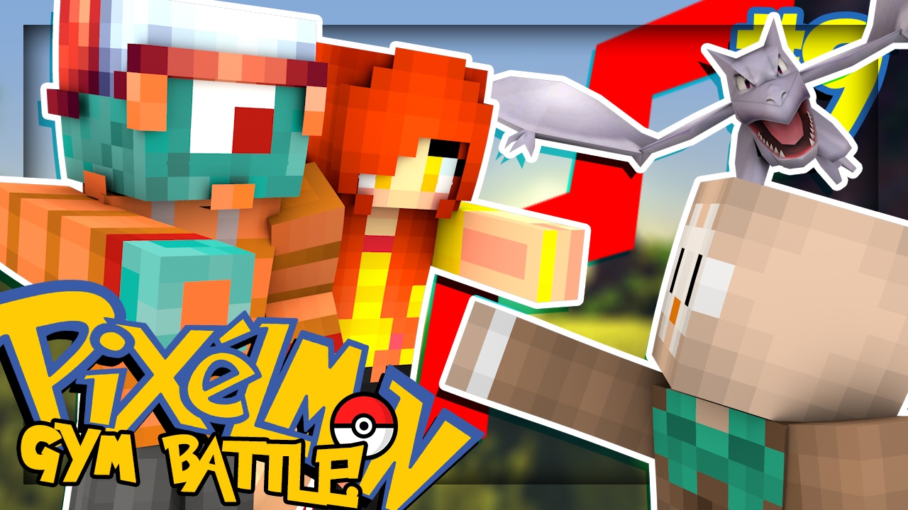 OUR FIRST GYM BATTLE!  | Pixelmon Journey #9 w/ Dollastic Plays!
