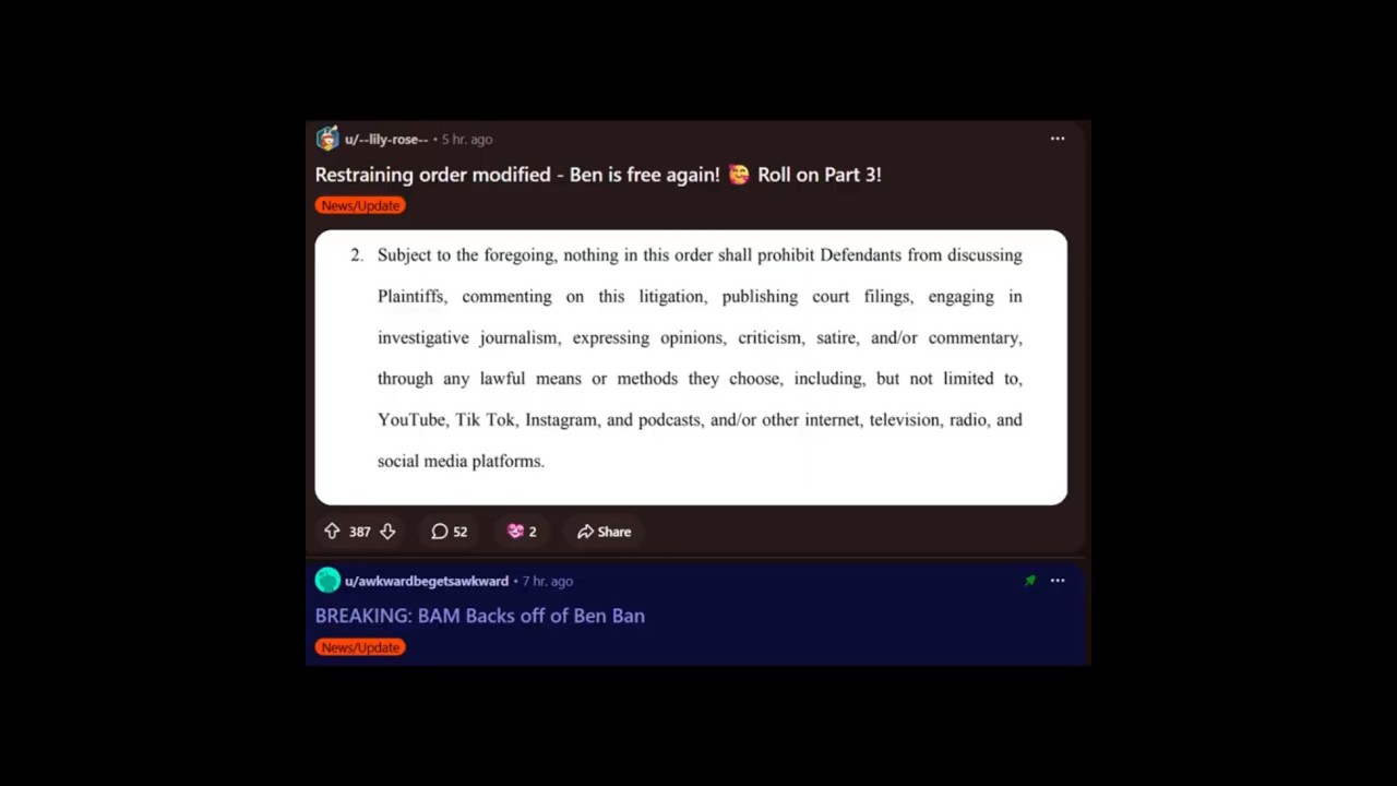 Громкие новости по делу Reckless Ben против BAM. Бену вернули право голоса!#драма#recklessben