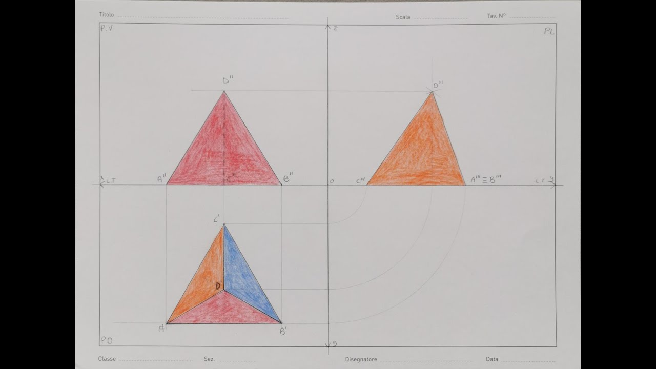 proiezione ortogonale di un tetraedro