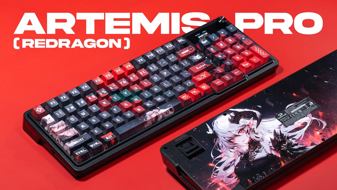 Anime Keyboard w/ Screen & Knob - Redragon ARTEMIS K719 Pro Review & Sound Test