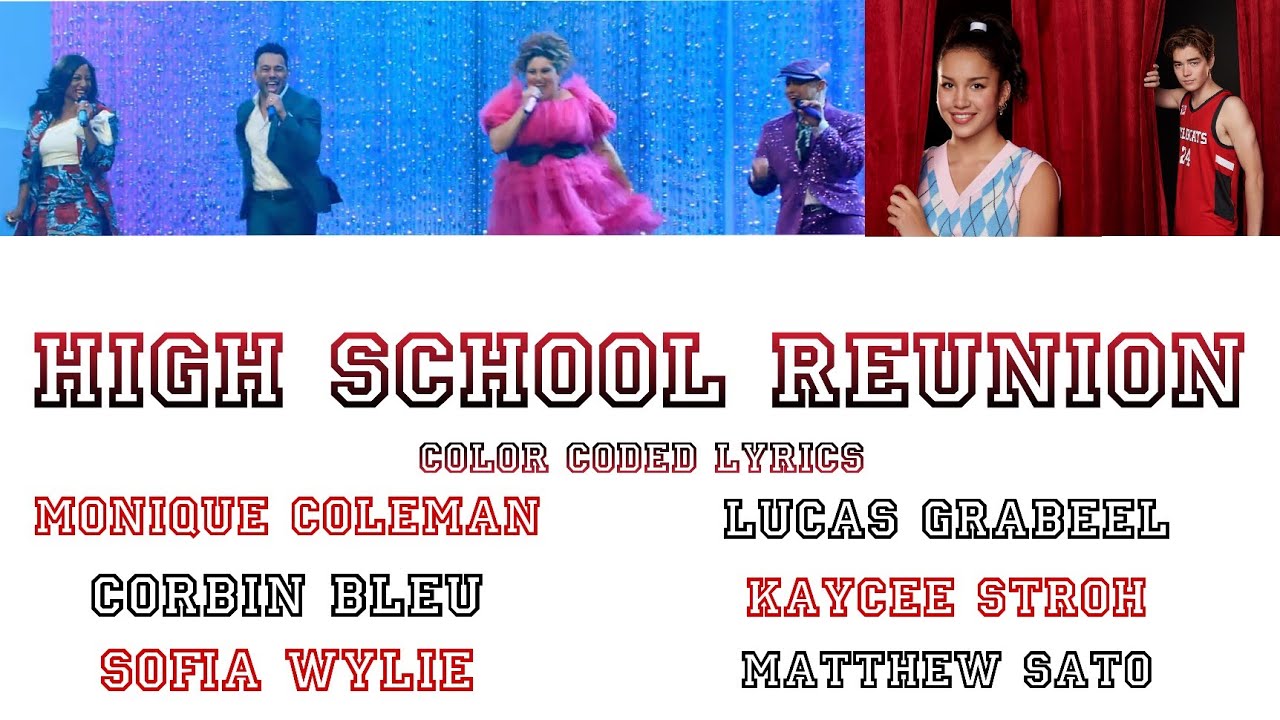 Cast of HSM, Matt Sato, Sofia Wylie - High School Reunion (Color-Coded Lyrics) [HSMTMTS SEASON 4]