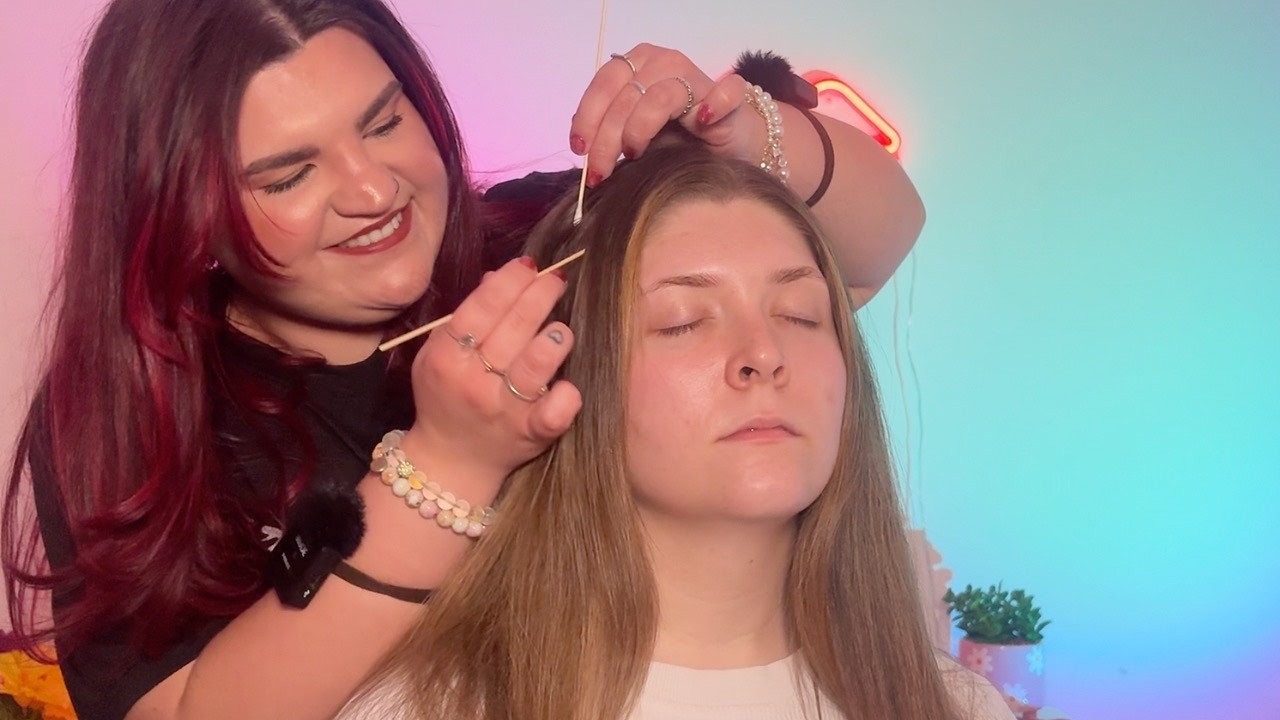 ASMR Scalp Check & Massage 💆‍♀️ Super Detailed Hair Parting & Brushing for Sleep 