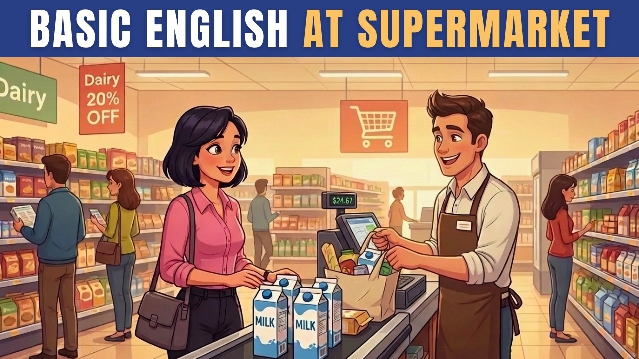 Basic English Conversation At the Supermarket | Speaking Practice | Speak English with Anna & Tom
