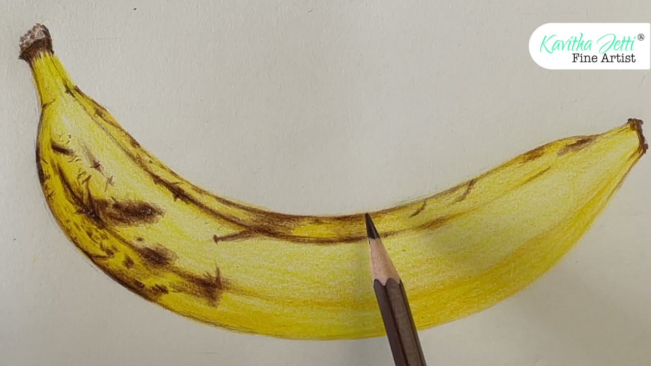 How to Make Realistic Colour Pencil Banana Drawing?