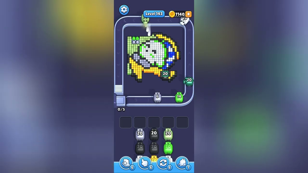 Pixel Flow Level 143 Solution Walkthrough 