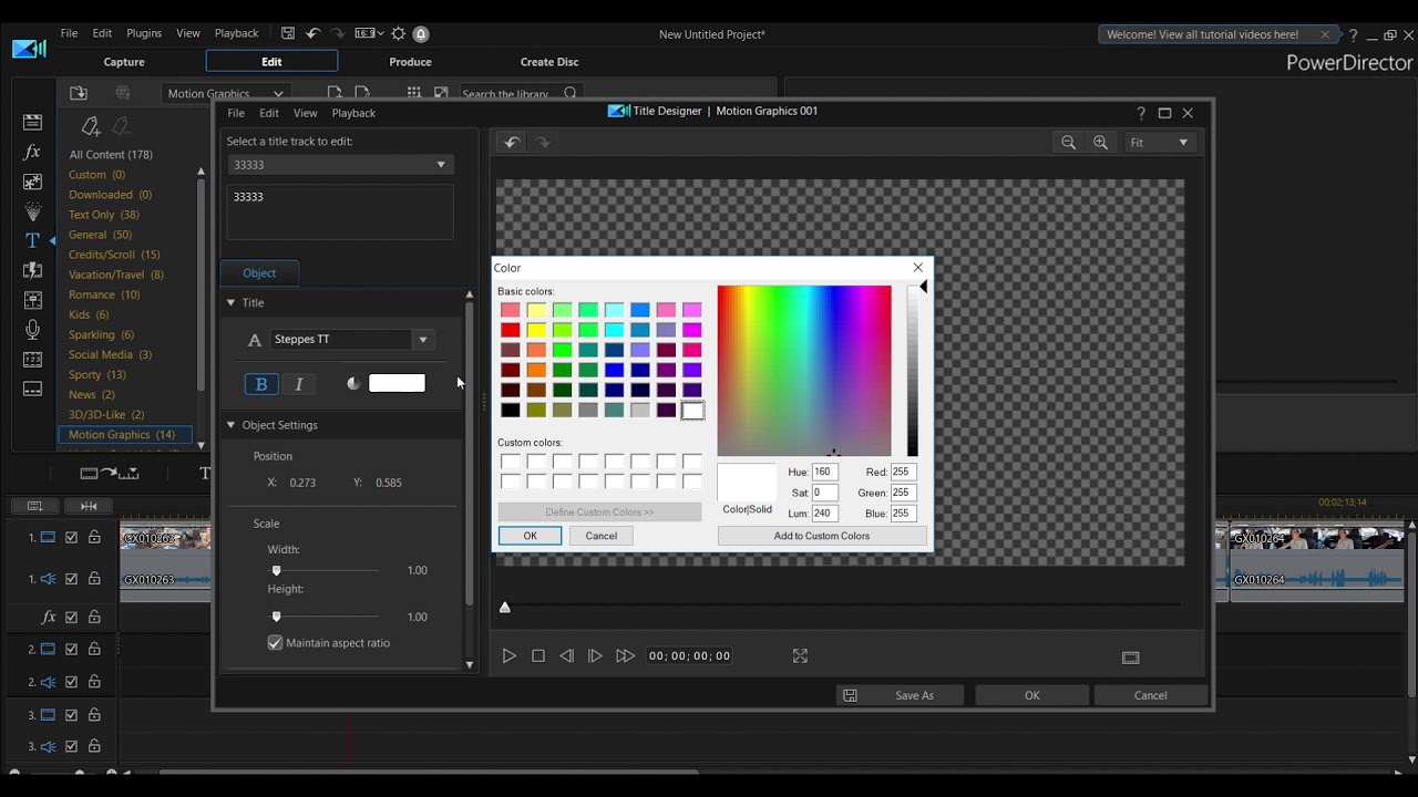 PowerDirector 18 Motion graphics