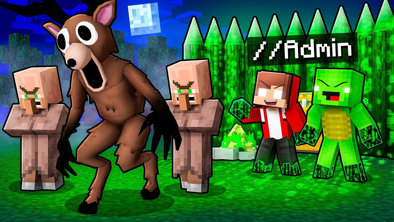 Джей-Джей и Майки стали админами, чтобы пройти 99 ночей в лесу в Minecraft — Maizen