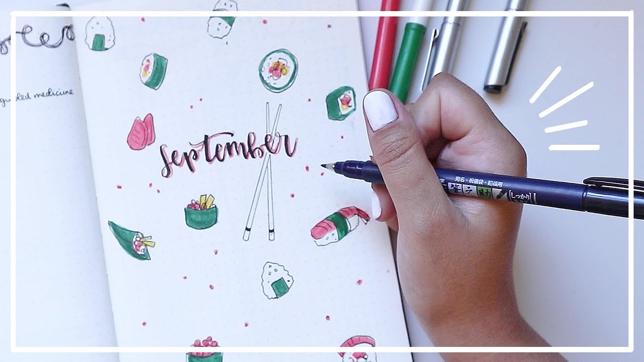 September 2019 Bullet Journal Plan With Me | sushi theme