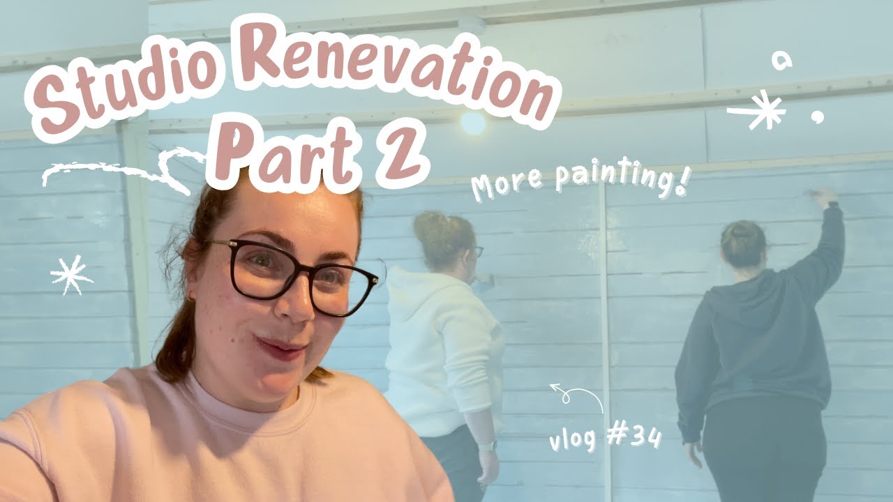 Studio Renovations 💙 | PART 2 | Finishing off the painting with help from friends | Studio Vlog 34