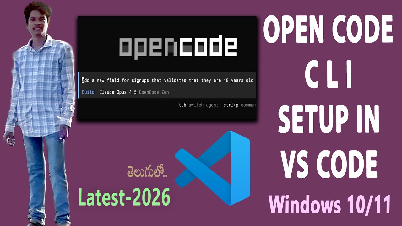 Opencode Cli Setup in VS Code On Windows 11 (2026)