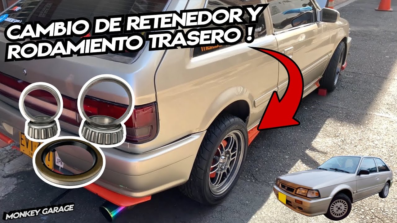 Cambio de retenedor y rodamiento trasero Mazda 323