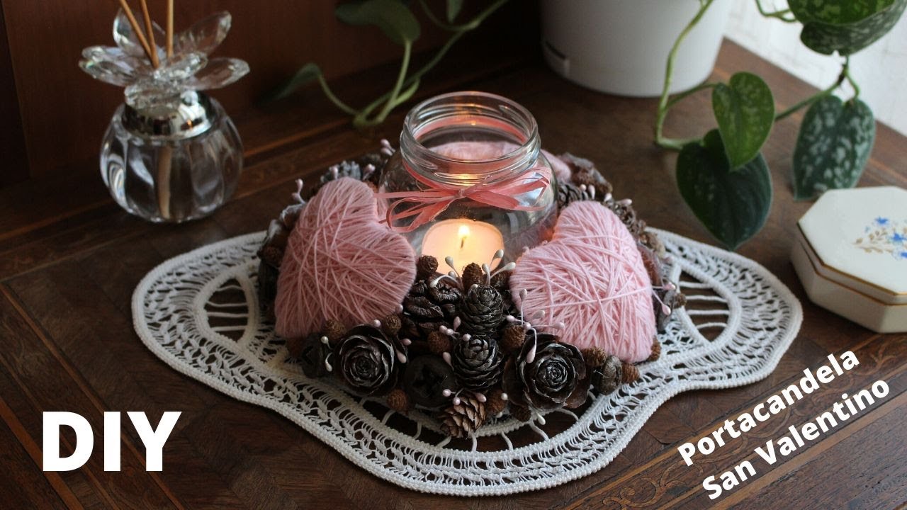 💗Tutorial decorazioni per San Valentino fai da te//Portacandela per San Valentino//DIY 14 febbraio💗
