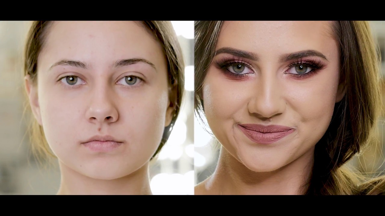 Bordowe Smoky Eyes | zestawienie jasnej i ciemnej linii wodnej w makijażu | Boho