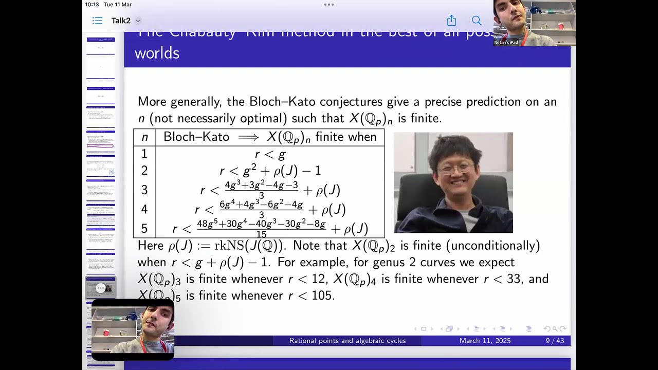 Netan Dogra, Rational points on curves via algebraic cycles on surfaces (computational aspects)